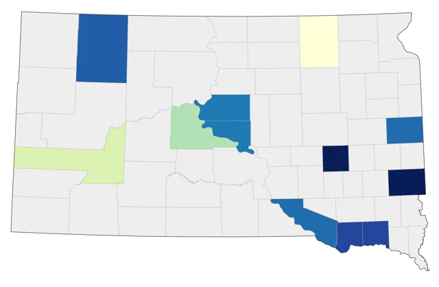 Mute Swan county map