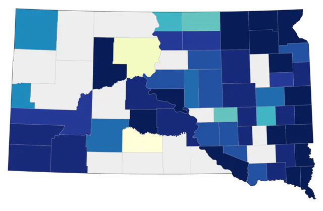 Nashville Warbler county map