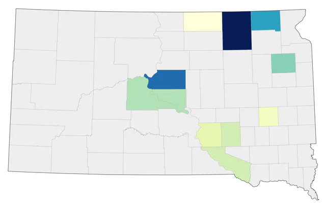Neotropic Cormorant county map