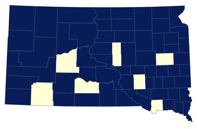 Northern Harrier county map