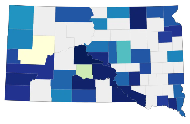 Northern Mockingbird county map