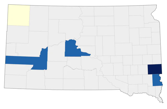 Painted Bunting county map