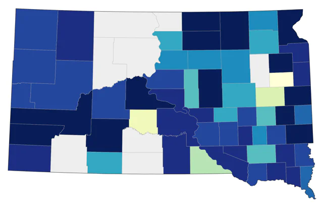 Peregrine Falcon county map