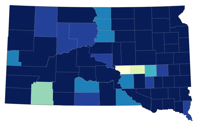 Pied-billed Grebe county map