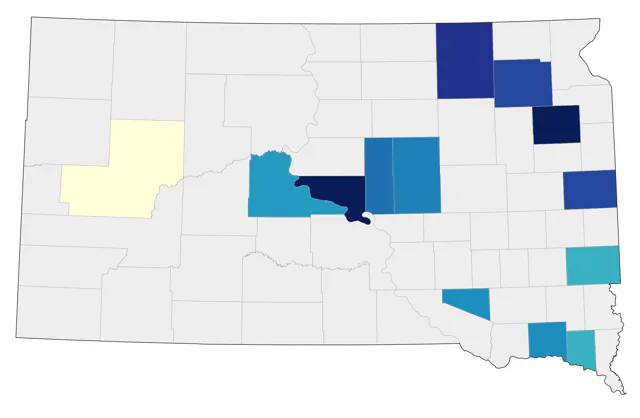 Pine Warbler county map
