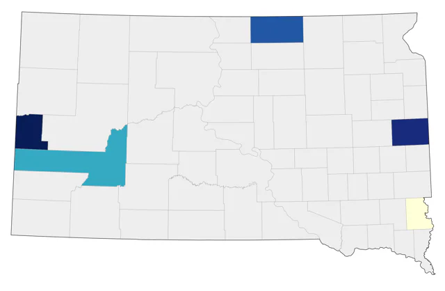 Prairie Warbler county map