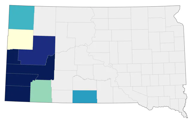 Pygmy Nuthatch county map