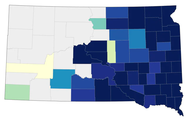Red-bellied Woodpecker county map