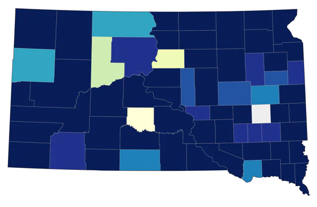 Red-eyed Vireo county map