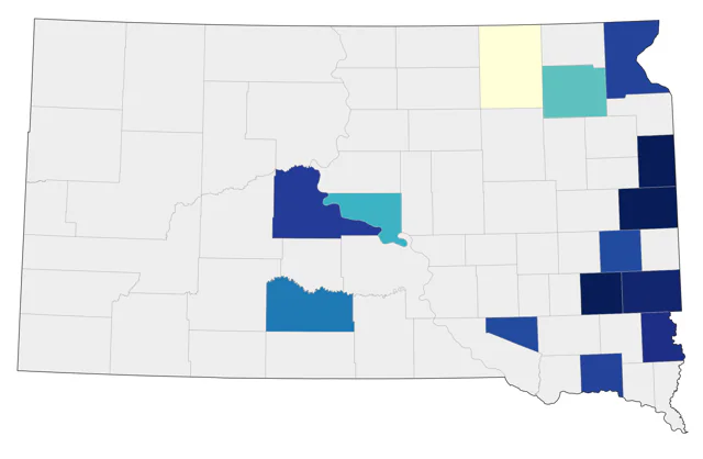 Red-shouldered Hawk county map