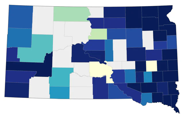 Ruby-throated Hummingbird county map