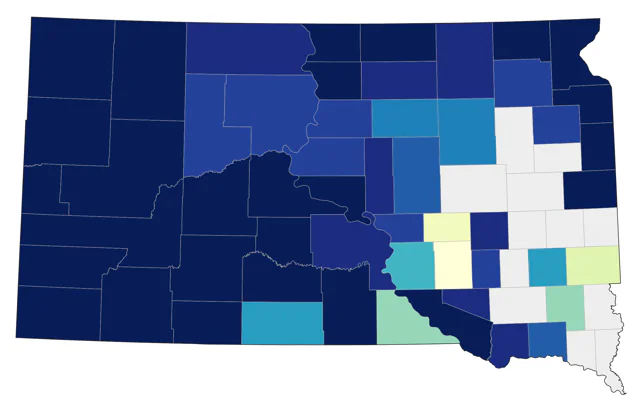 Say's Phoebe county map