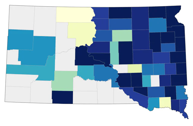 Short-billed Dowitcher county map