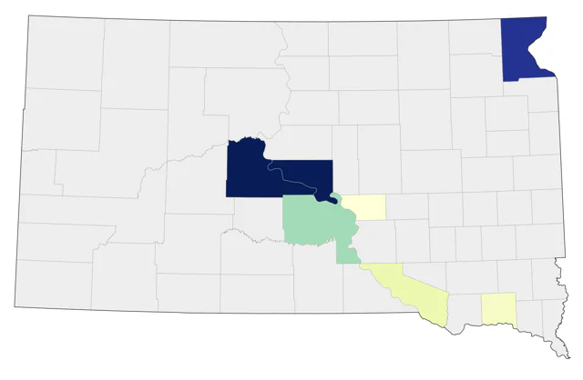 Short-billed Gull county map