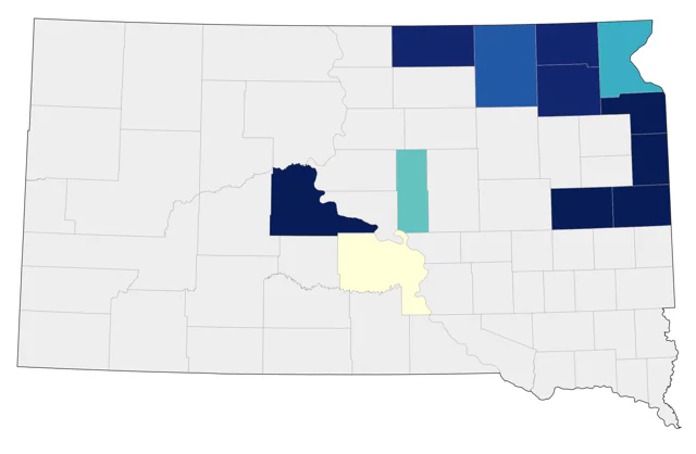Smith's Longspur county map