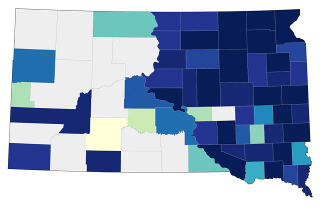 Snowy Egret county map