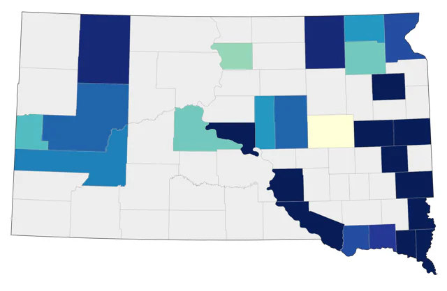 Summer Tanager county map