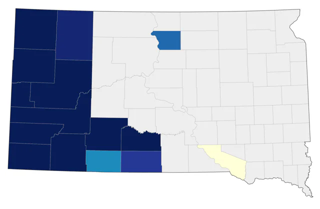 Violet-green Swallow county map