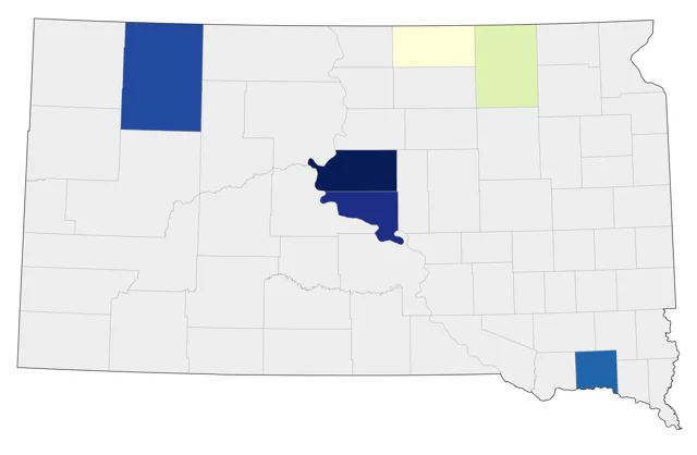 Western Sandpiper county map
