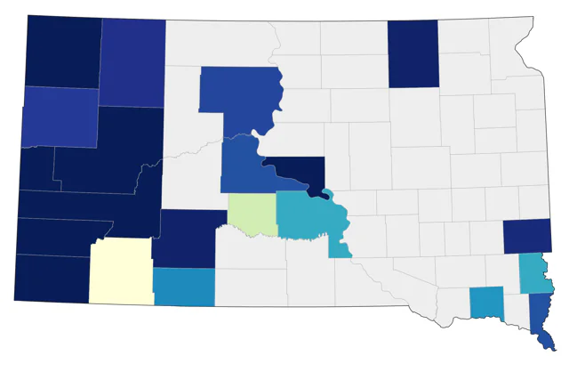 Western Tanager county map