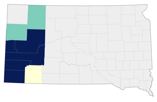 Western Warbling Vireo county map