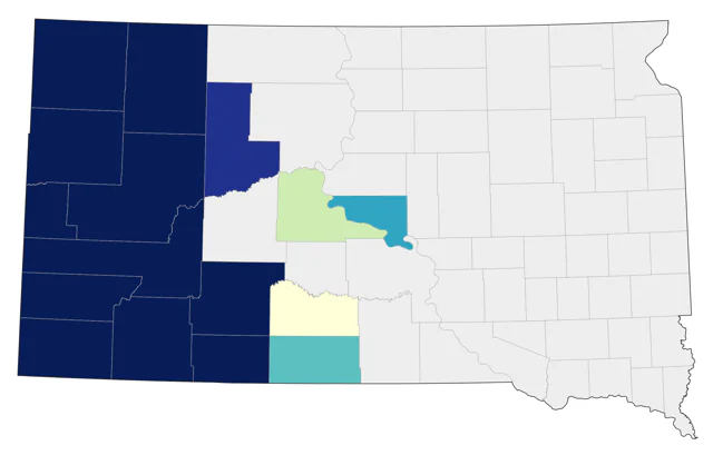 Western Wood-Pewee county map