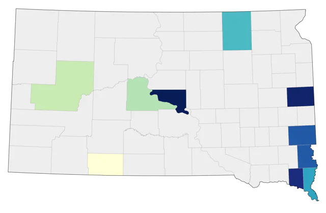 White-eyed Vireo county map