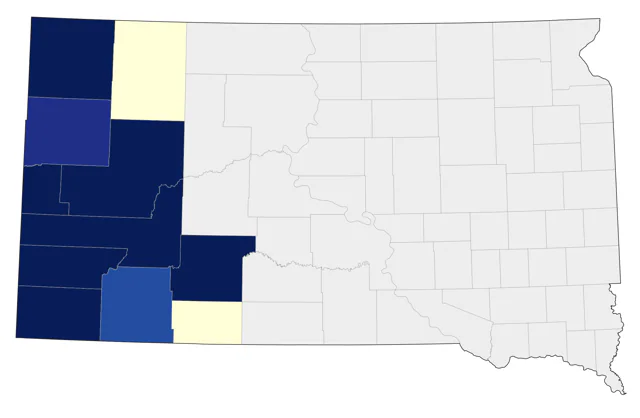 White-throated Swift county map