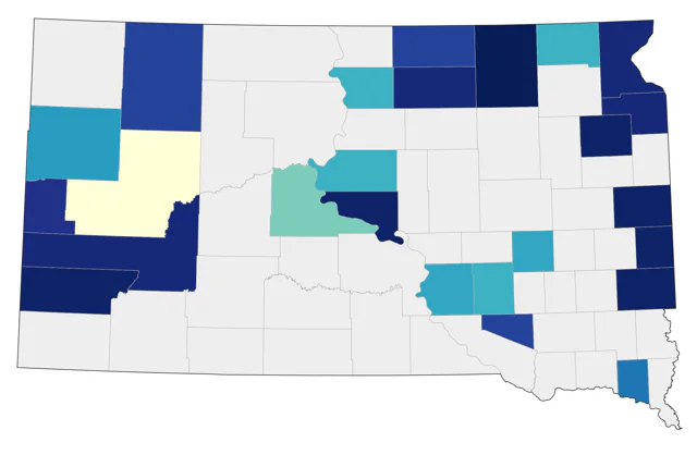 White-winged Crossbill county map