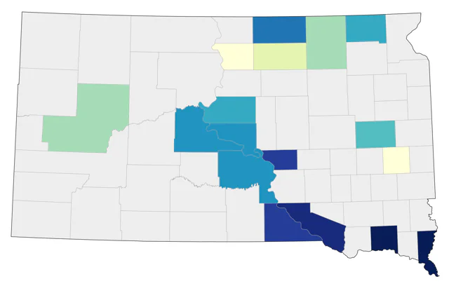 White-winged Scoter county map