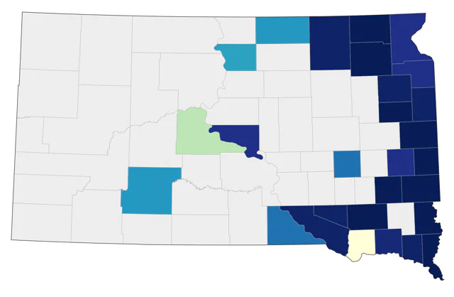 Wood Thrush county map