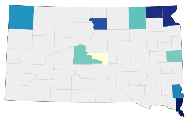 Worm-eating Warbler county map