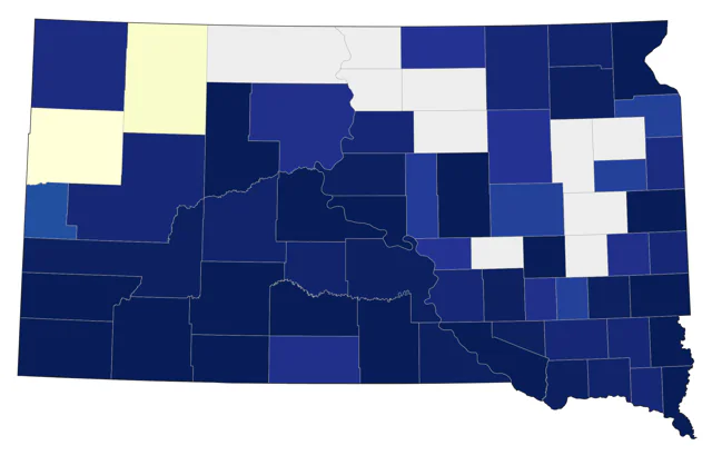 Yellow-billed Cuckoo county map
