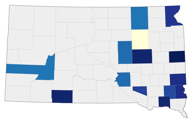 Yellow-crowned Night Heron county map