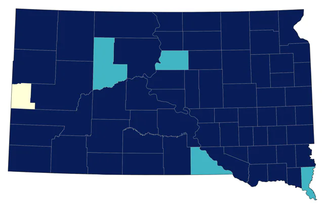 Yellow-headed Blackbird county map