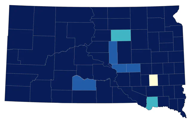 Yellow-rumped Warbler county map