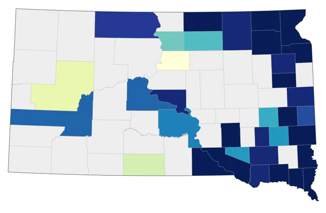 Yellow-throated Vireo county map