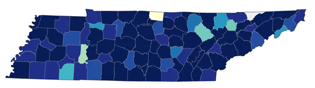 American Pipit county map