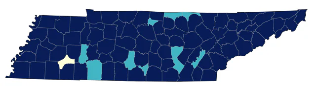 American Redstart county map