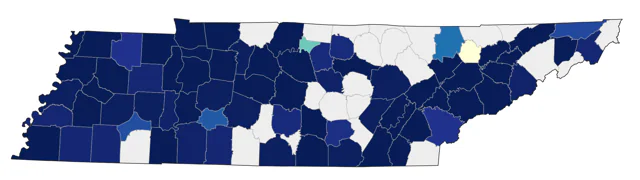 American White Pelican county map