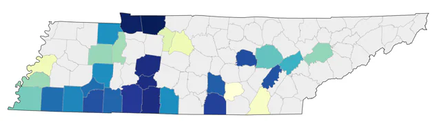 Bachman's Sparrow county map