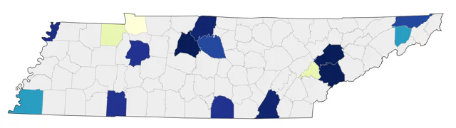 Black-legged Kittiwake county map