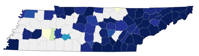 Black-throated Blue Warbler county map