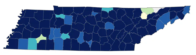 Blackpoll Warbler county map