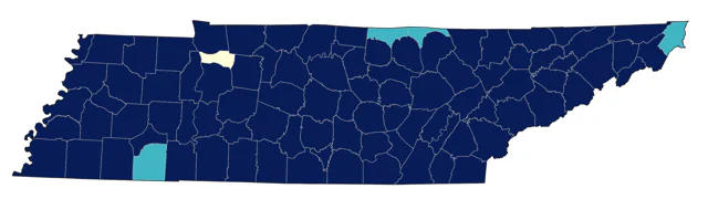 Blue Grosbeak county map