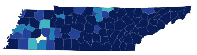 Blue-headed Vireo county map