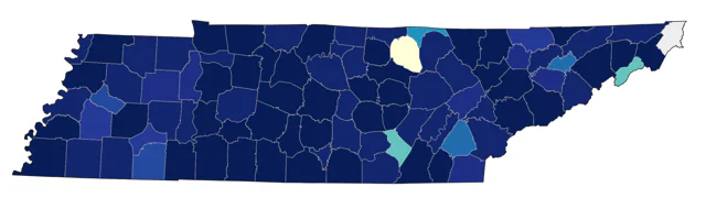 Blue-winged Warbler county map