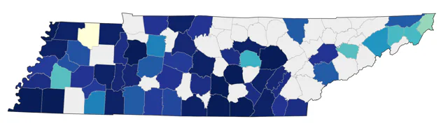 Brewer's Blackbird county map