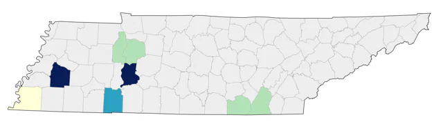 Brown Booby county map