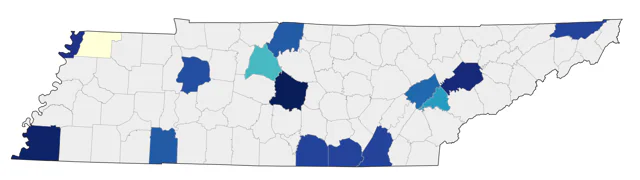 Brown Pelican county map
